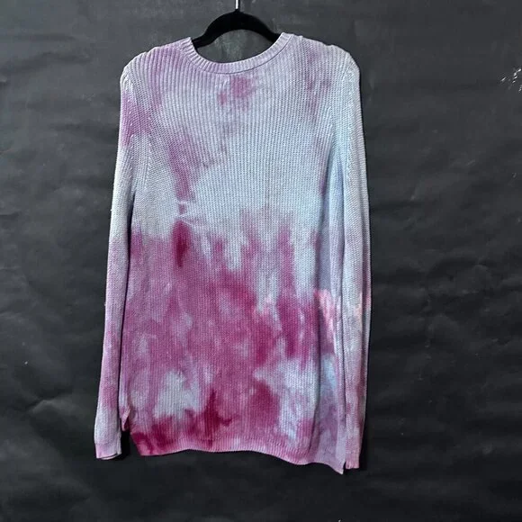 525 America Red Sweater Cotton Tie Dyed Handmade Size Large Long Sleeve Crew - Picture 2 of 5